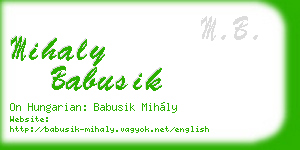 mihaly babusik business card